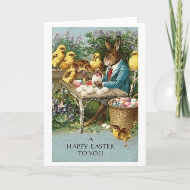 Happy Easter!  Victorian Easter Greeting Card (Front)