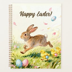 Happy Easter Vintage Bunny Spring Illustration Planner