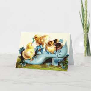 Happy Easter. Vintage Chicks Easter Holiday Card