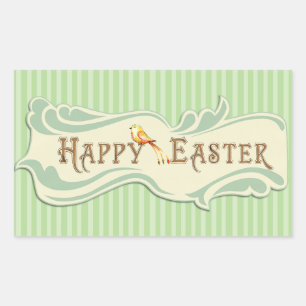Happy Easter Vintage Sage Green Stickers