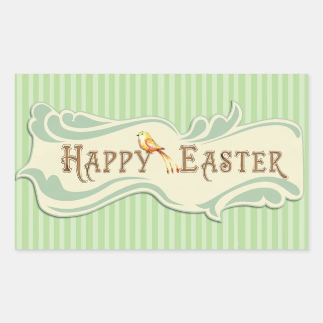Happy Easter Vintage Sage Green Stickers (Front)