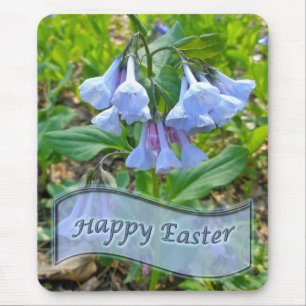 Happy Easter Virginia Bluebells Mouse Pad