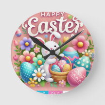 Happy Easter Wall Clock