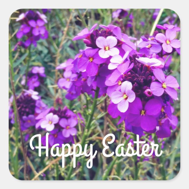 Happy Easter Wallflower Bowles Mauve #1 Stickers (Front)