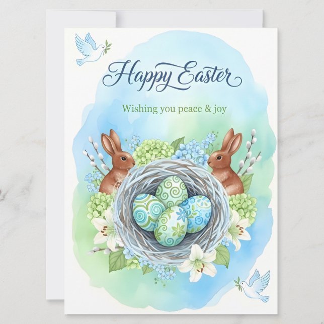 Happy Easter Watercolor Card (Front)
