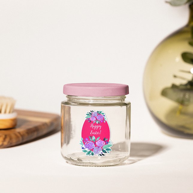 Happy Easter watercolor floral pink egg (Creator Uploaded)