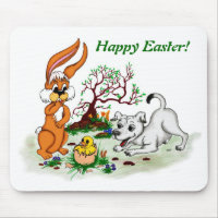 Happy Easter! Welpe, Küken, Hase