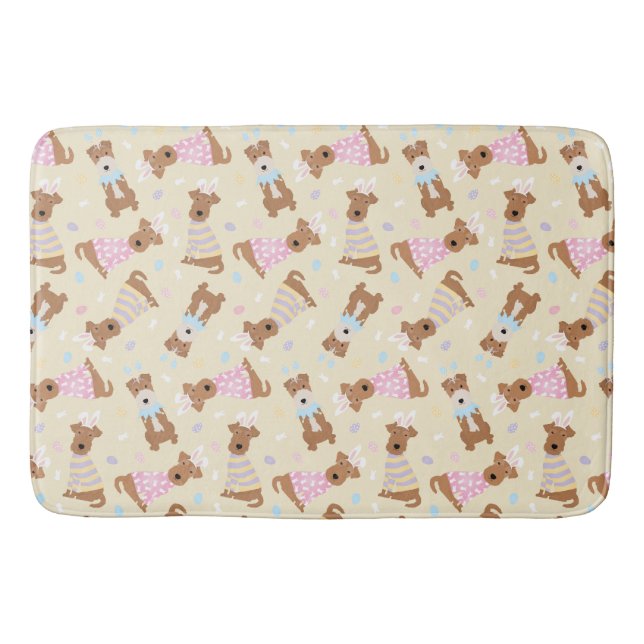 Happy Easter Welsh Terrier Dogs Bath Mat (Front)