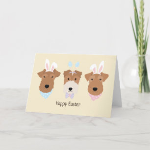 Happy Easter Welsh Terrier Dogs Holiday Card