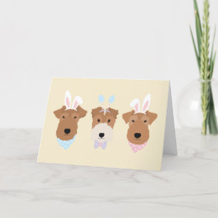 Happy Easter Welsh Terrier Dogs Holiday Card