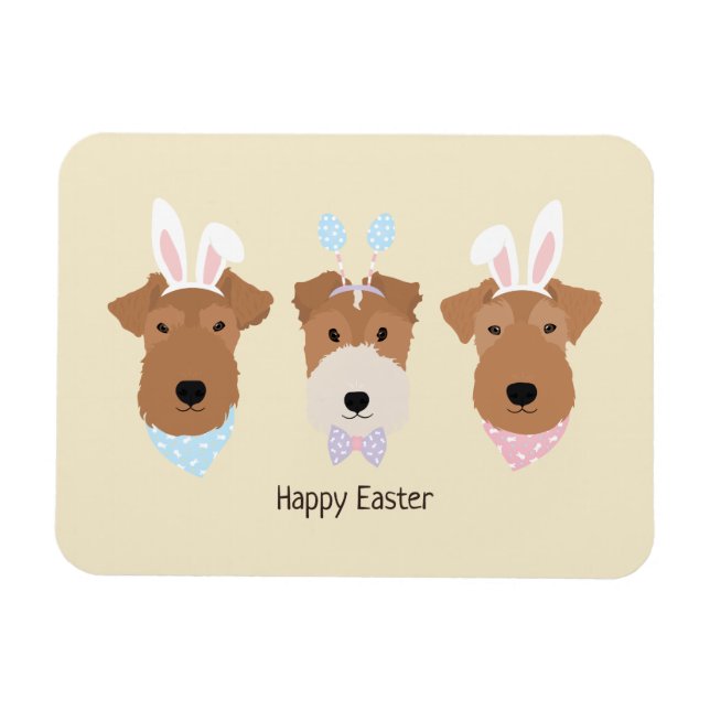 Happy Easter Welsh Terrier Dogs Magnet (Horizontal)