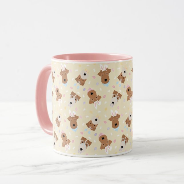 Happy Easter Welsh Terrier Dogs Mug (Front Left)