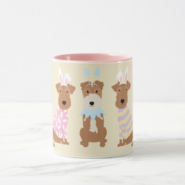 Happy Easter Welsh Terrier Dogs Mug (Center)