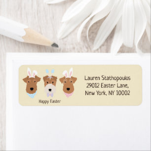 Happy Easter Welsh Terrier Dogs Return Address Label