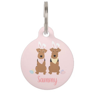 Happy Easter Welsh Terriers Dogs Bunny Ears Pet Tag