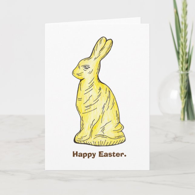 Happy Easter White Chocolate Bunny Rabbit Candy Holiday Card (Front)