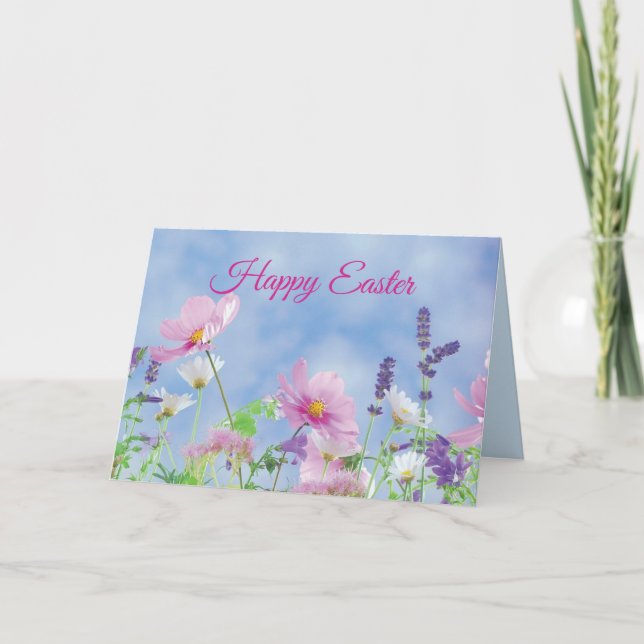 Happy Easter, Wildflowers Holiday Card (Front)