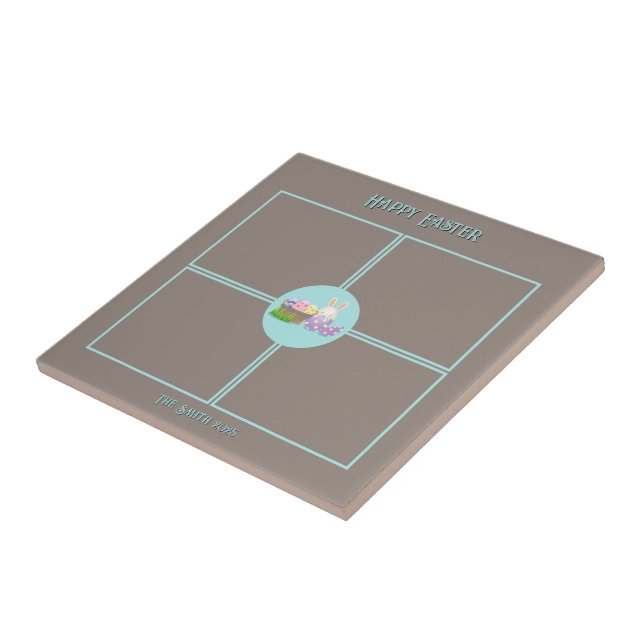 Happy Easter Wishes Ceramic Ceramic Tile (Side)