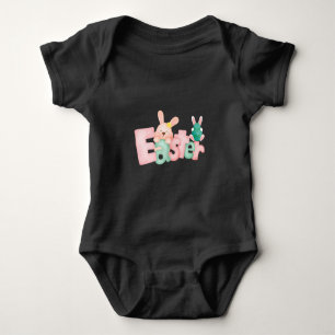 Happy Easter Wishes - Funny Bunny Kisses Baby Bodysuit