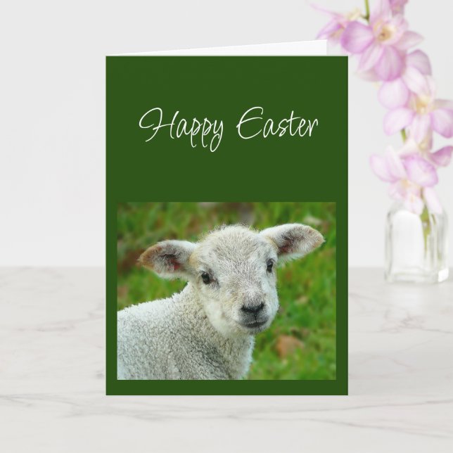 Happy Easter wishes with Lamb of God  Card (Orchid)