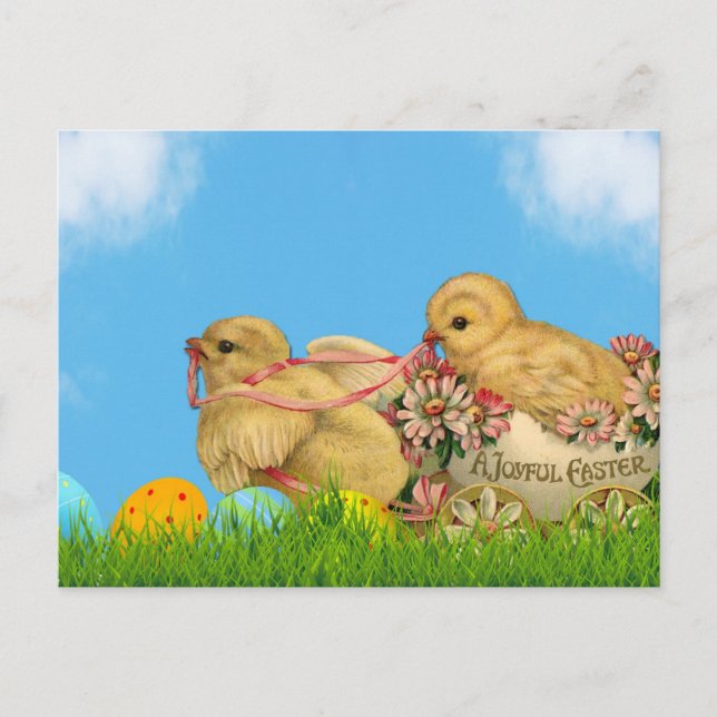 Happy Easter with aunt design Holiday Postcard (Front)