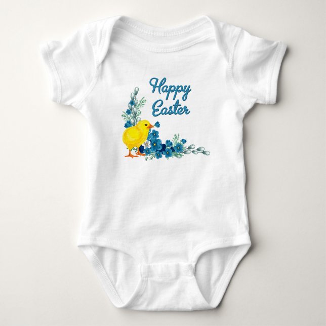 Happy Easter With Baby Chick Bodysuit (Front)