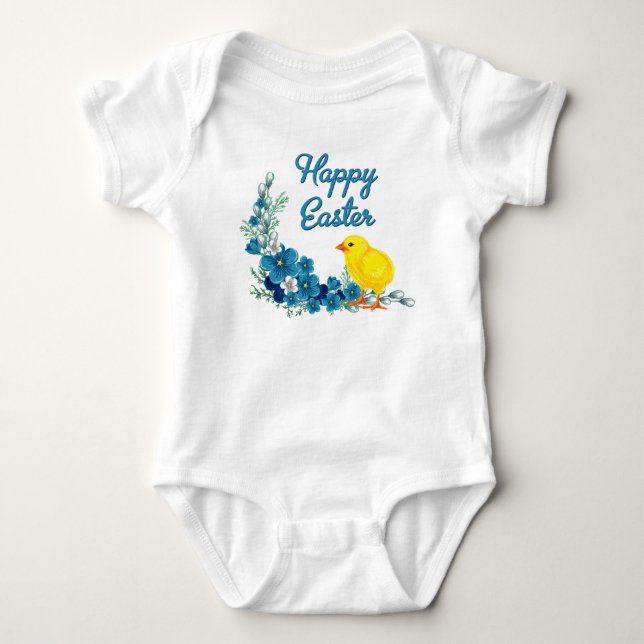 Happy Easter With Baby Chick Bodysuit (Front)