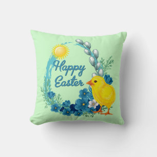Happy Easter With Baby Chick Cushion