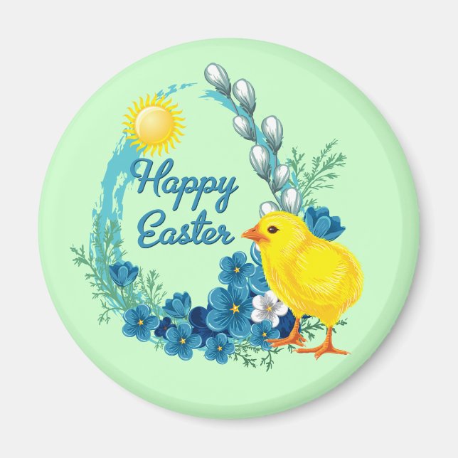 Happy Easter With Baby Chick Magnet (Front)