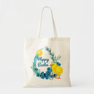 Happy Easter With Baby Chick Tote Bag