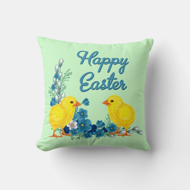 Happy Easter With Baby Chicks Cushion (Front)