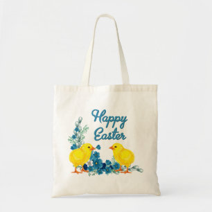 Happy Easter With Baby Chicks Tote Bag