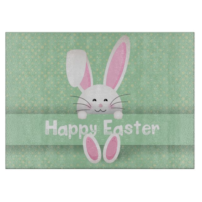 Happy Easter with Bunny Cutting Board (Front)