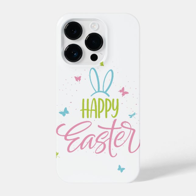 Happy Easter with butterflies iPhone Case (Back)
