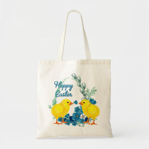 Happy Easter With Chicks Tote Bag