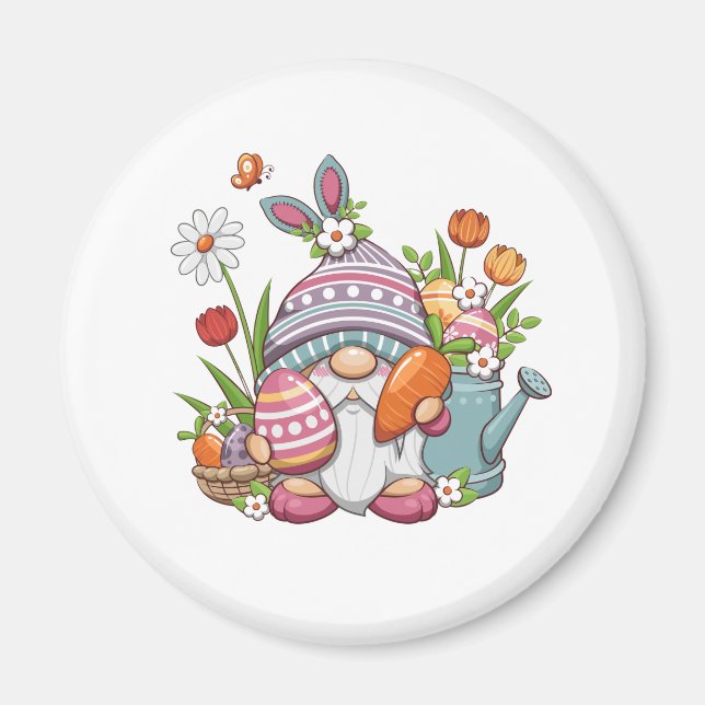 happy easter with cute gnome magnet (Front)