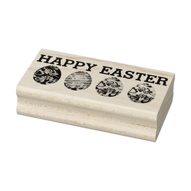 Happy Easter with easter Eggs Rubber Stamp (Stamp)