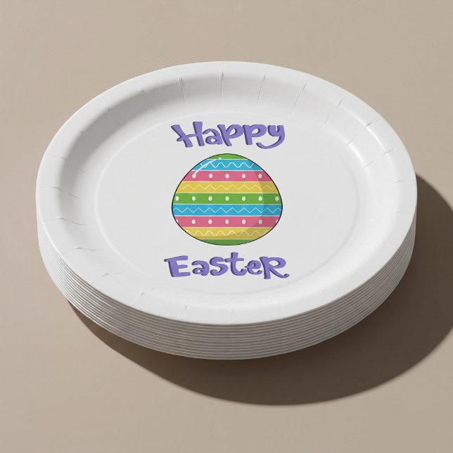 Happy Easter With Egg Paper Plate (Creator Uploaded)