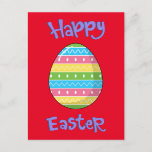 Happy Easter With Egg Postcard