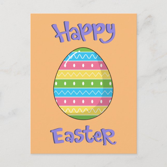Happy Easter With Egg Postcard (Front)