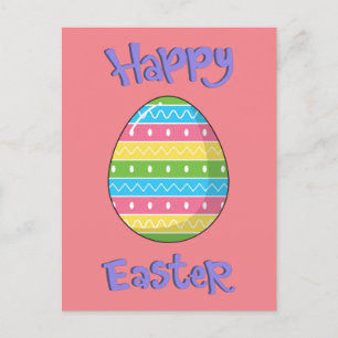 Happy Easter With Egg Postcard