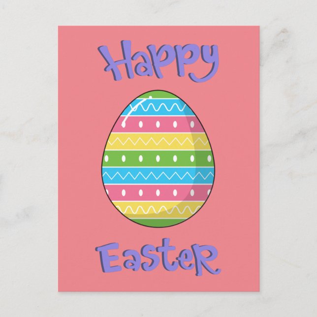 Happy Easter With Egg Postcard (Front)