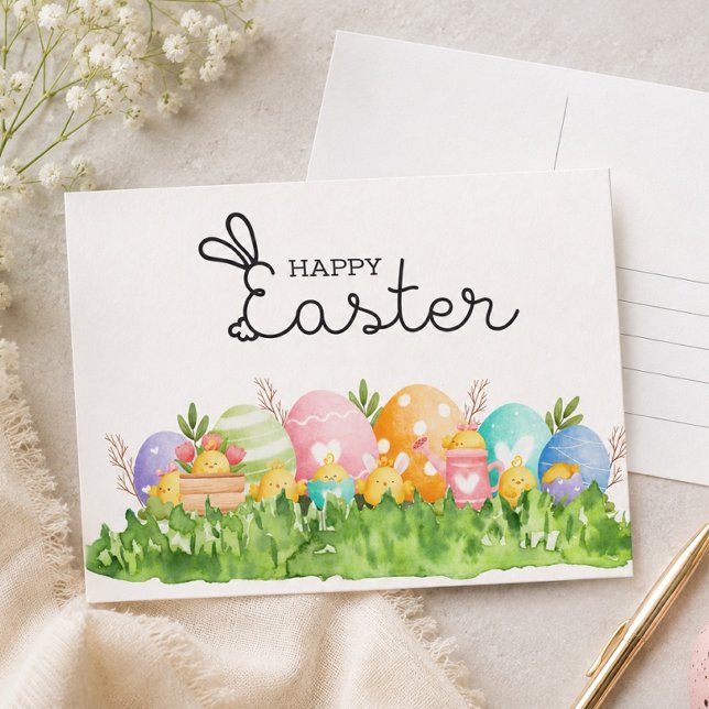 Happy Easter with Eggs  Postcard (Creator Uploaded)