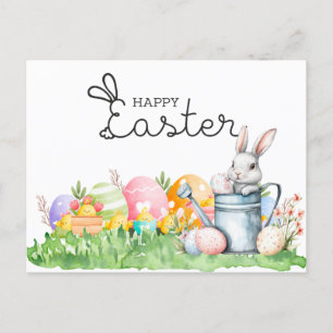 Happy Easter with Eggs  Postcard