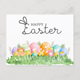 Happy Easter with Eggs Postcard