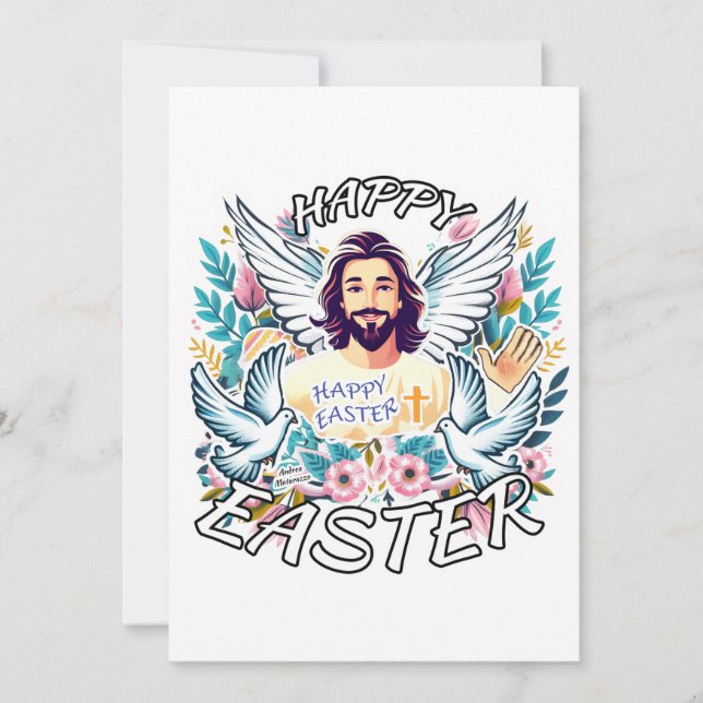 Happy Easter with Jesus Holiday Card (Front)