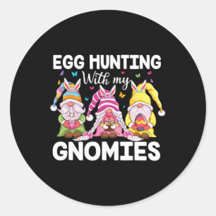 Happy Easter With My Gnomies Bunny Ears Egg Huntin Classic Round Sticker