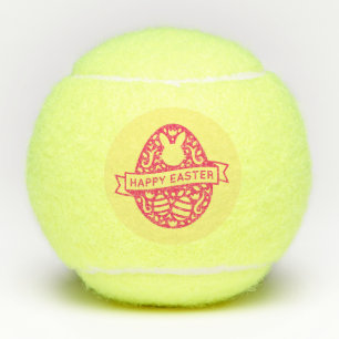 Happy Easter  with rabbit bunny  egg hoppy Tennis Balls