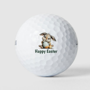 Happy Easter  with rabbit bunny  Golf Balls