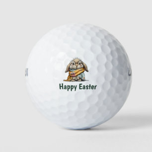 Happy Easter with rabbit bunny Golf Balls
